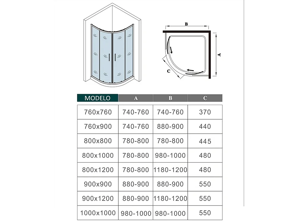 Mampara de ducha curva corredera,blanco/gris mate 80x80x185cm+plato de ducha 80x80x3cm