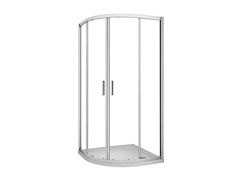 AICA Mampara de ducha curva semicircular corredera,perfil blanco,vidrio 5mm,800x800x1850mm