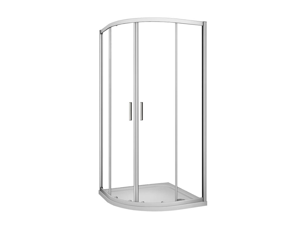 Cabine de duche 1/4 círculo correr Perfil cinza fosco Vidro temperado 5mm (780-800)x(980-1000)x1850mm-AICA