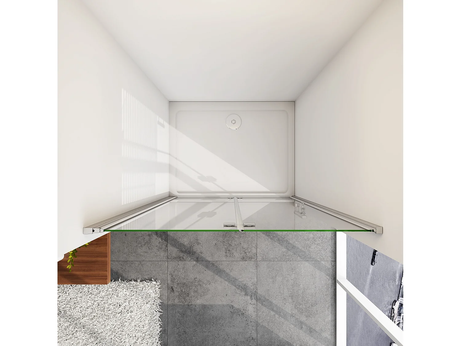 AICA Mampara de ducha frontal plegable vidrio 6mm con tratamiento antical,(786-816)x1950mm