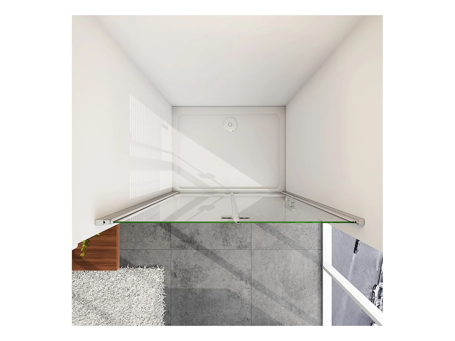 Mampara de ducha frontal plegable vidrio 6mm con tratamiento antical,(886-916)x1850mm