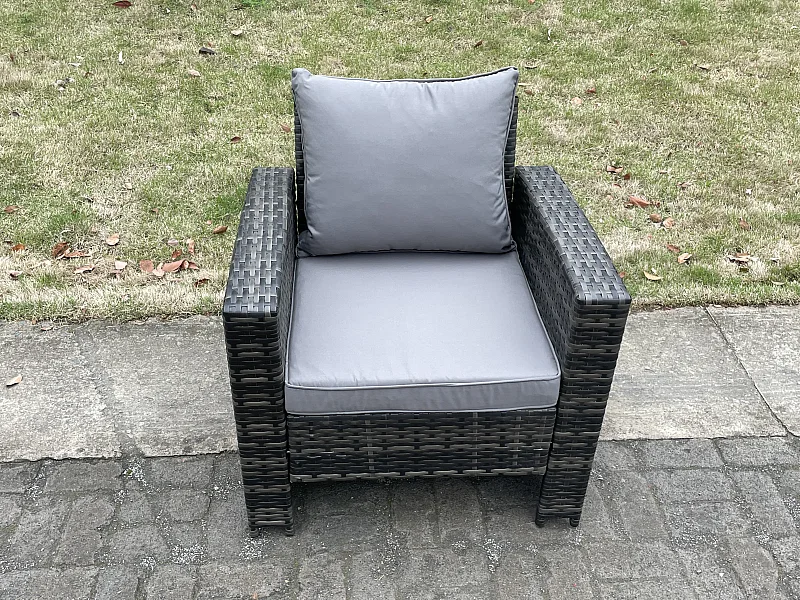 Dossier haut Ensemble de meubles de jardin en rotin im Freien EinzelFauteuil ave Coussin