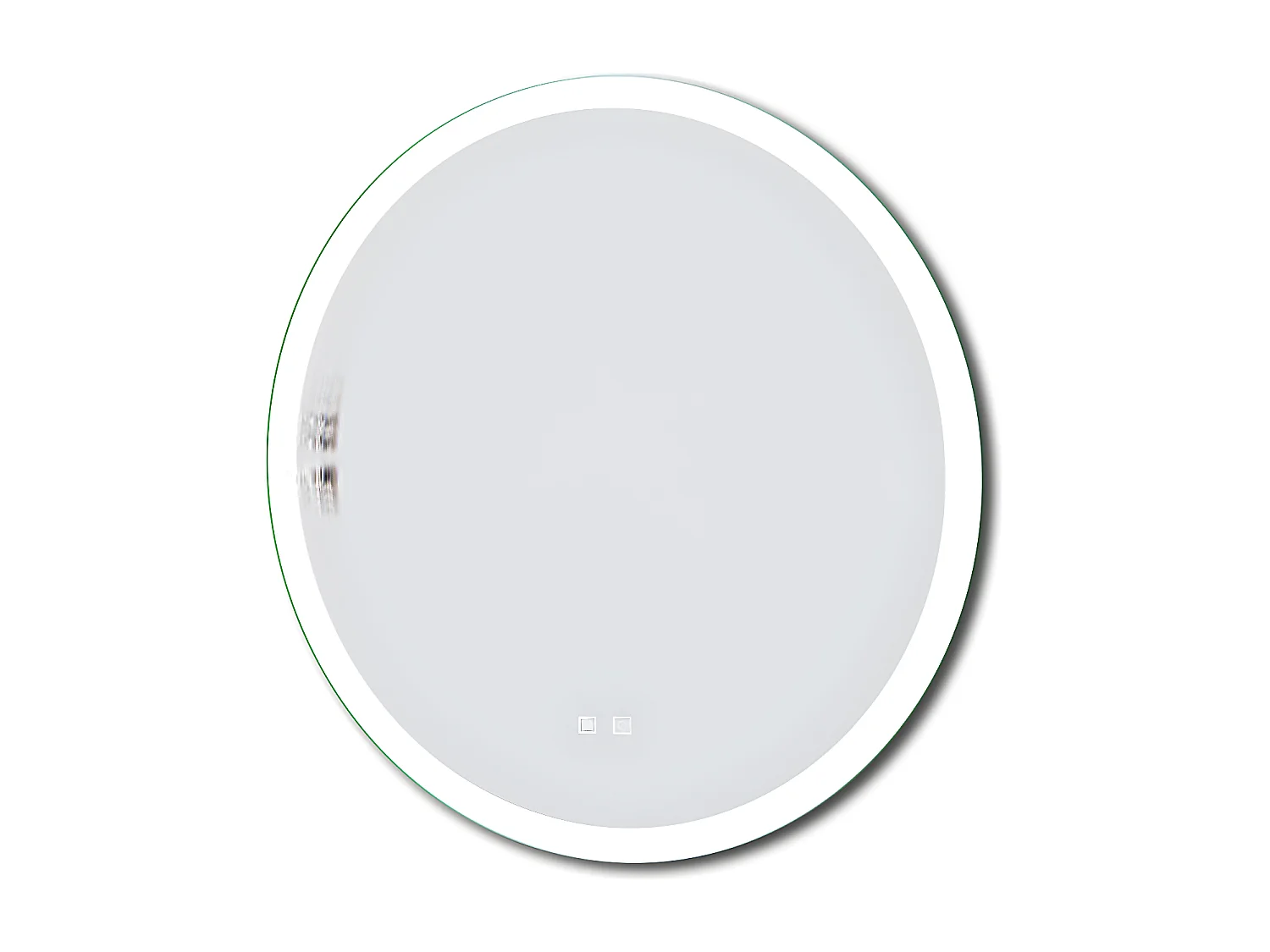 Aica Espejo de baño LED redondo 60cm,interruptor táctil,antivaho