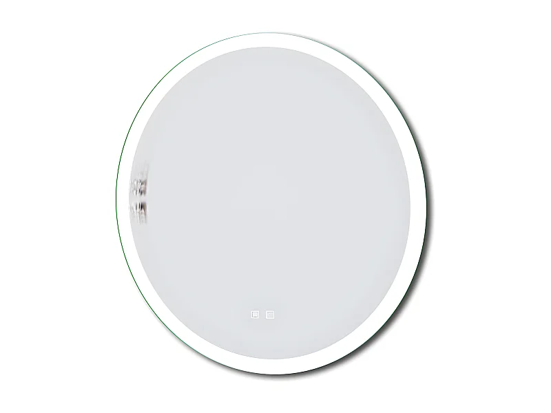 Aica Espejo de baño LED redondo 60cm,interruptor táctil,antivaho
