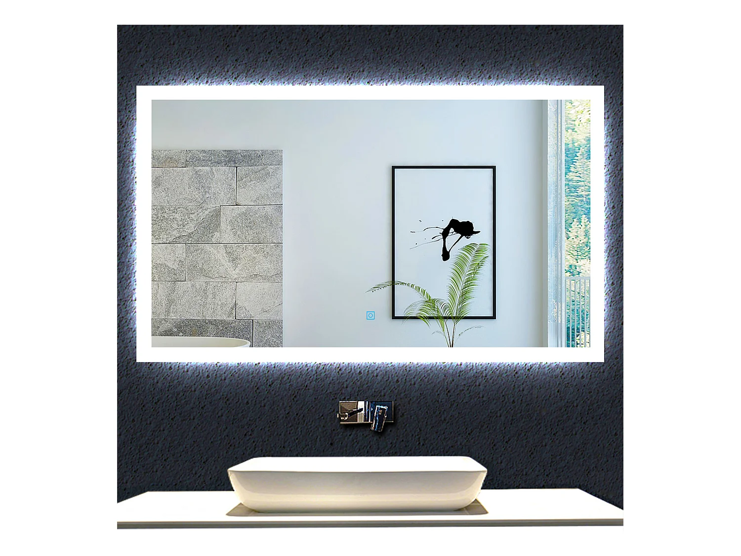 Aica Espejo de baño LED 120×70cm,antivaho,interruptor táctil