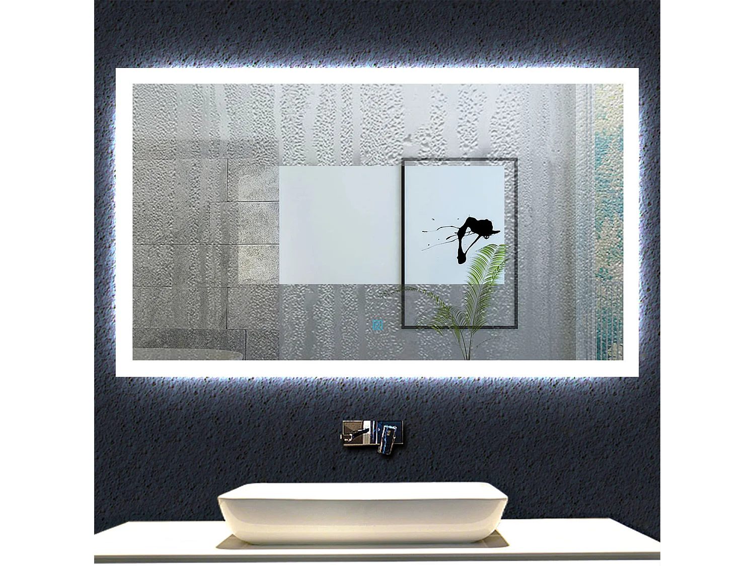 Aica Espejo de baño LED 120×70cm,antivaho,interruptor táctil
