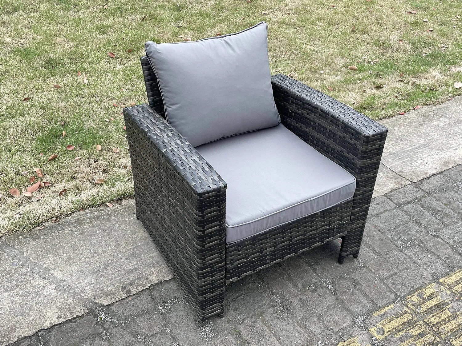 Polyrattan Gartenmöbel Set Gasfeuerstelle Rechteckiger Esstisch Gasheizgerät Sessel Love Sofa Sets 6-Sitzer