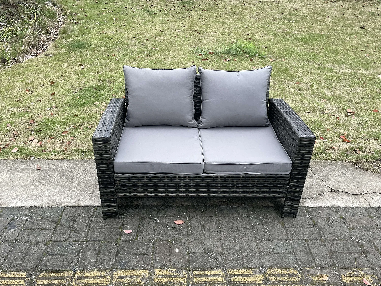 Polyrattan Gartenmöbel Set Einstellbare Höhe Esstisch Sessel Love Sofa Sets mit 6-Sitzer