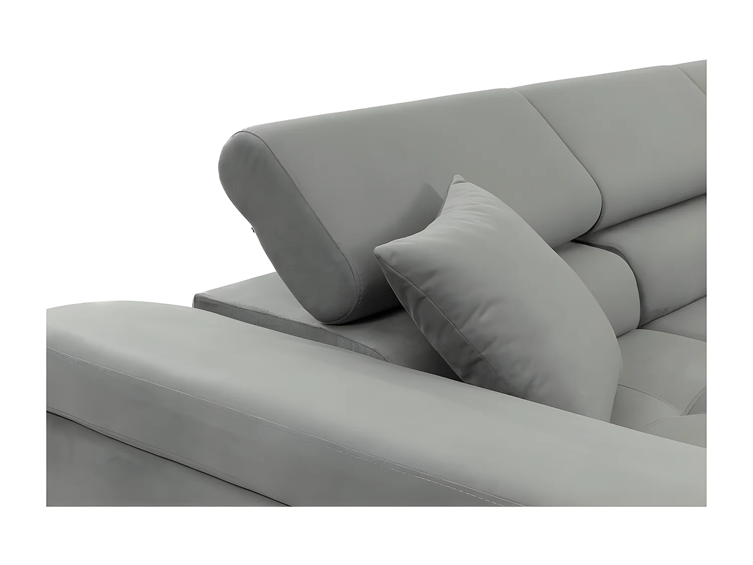 Canapé d'angle convertible TOREZIO Mini en tissu angle droit gris clair