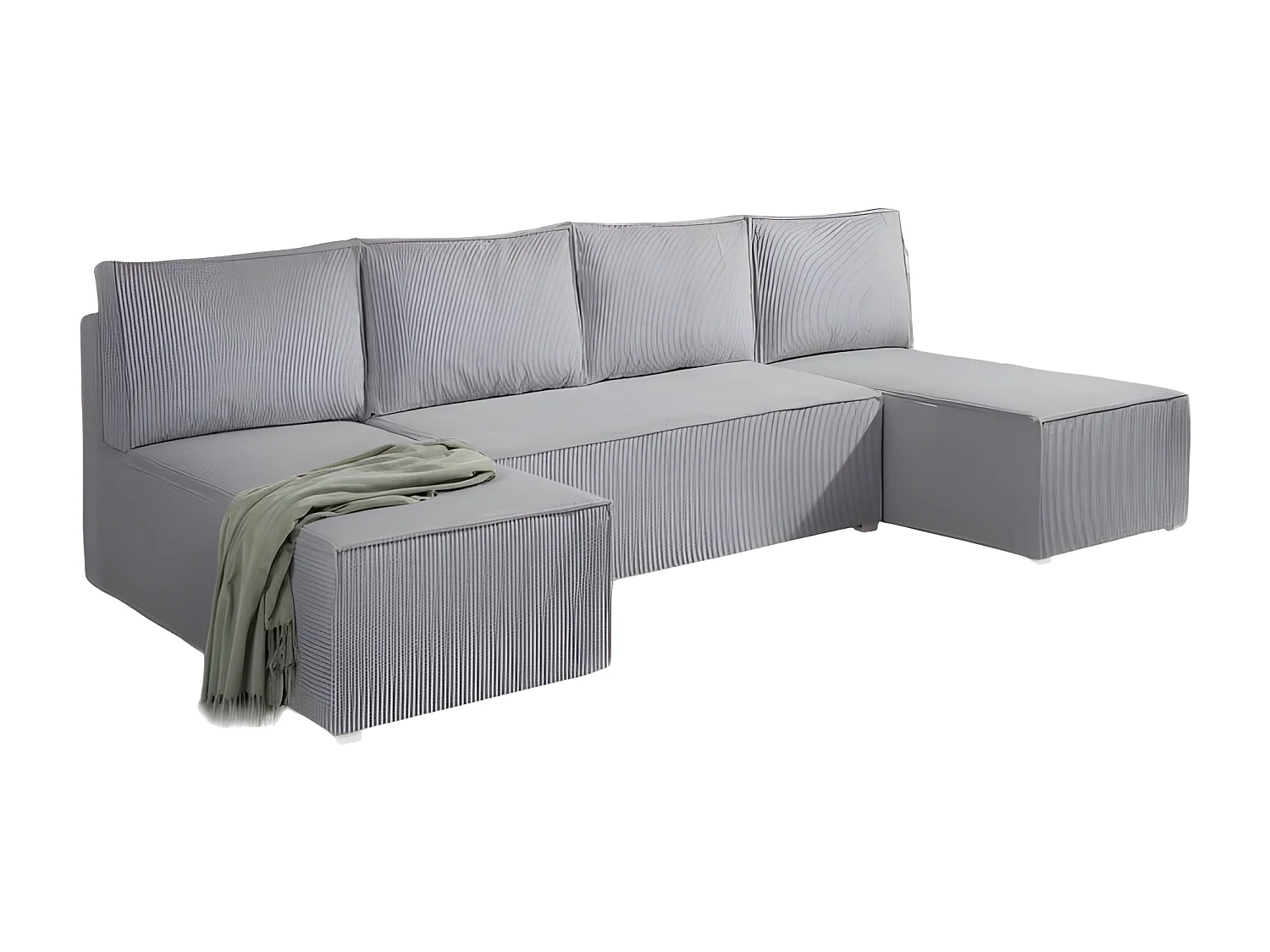 Canapé panoramique convertible ANALI en velours côtelé