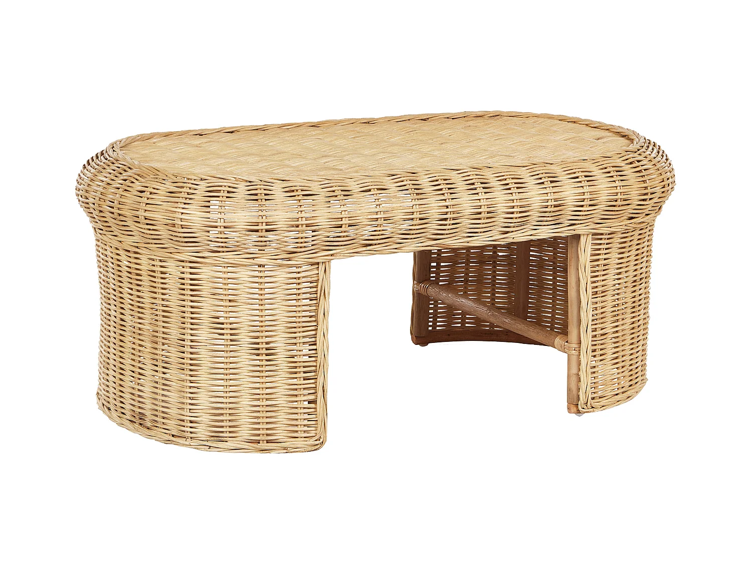 Table basse de jardin LIVADEIA 60 cm 96 cm Rotin Naturel