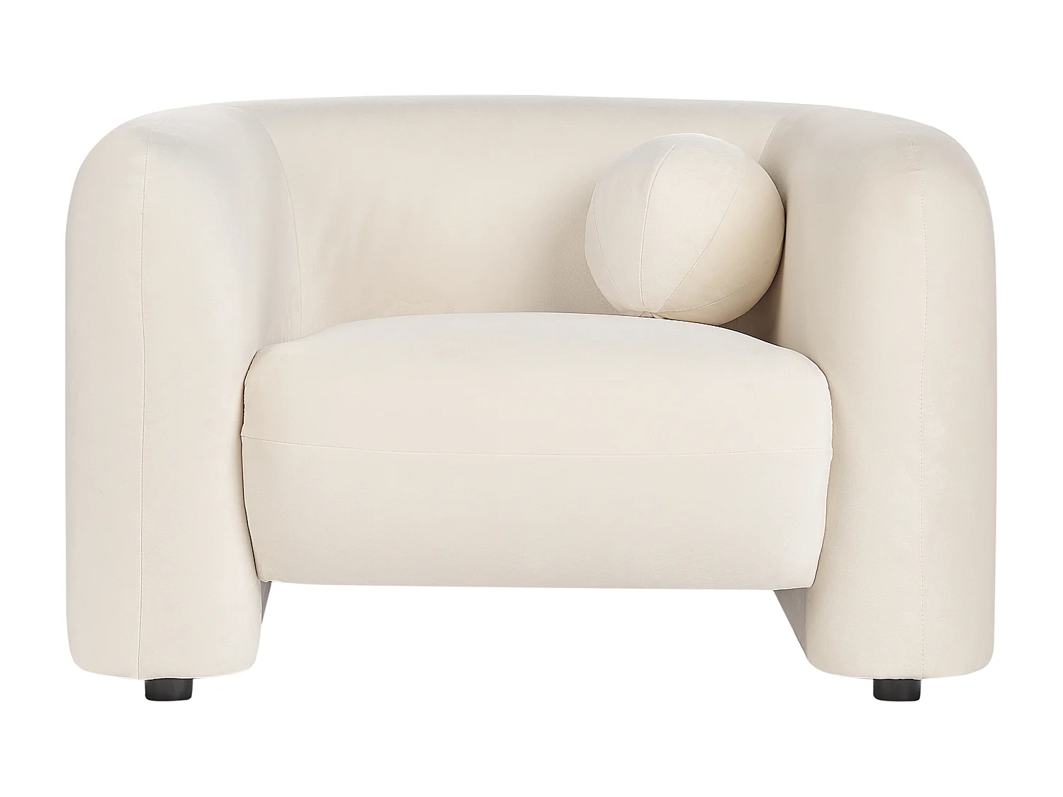 Fauteuil LEIREN Velours Blanc cassé