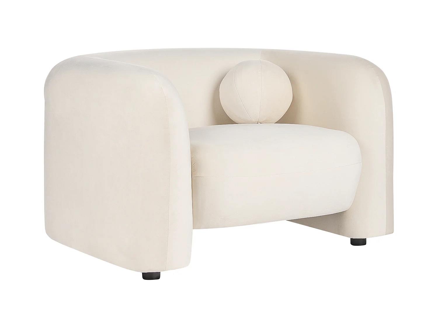 Fauteuil LEIREN Velours Blanc cassé