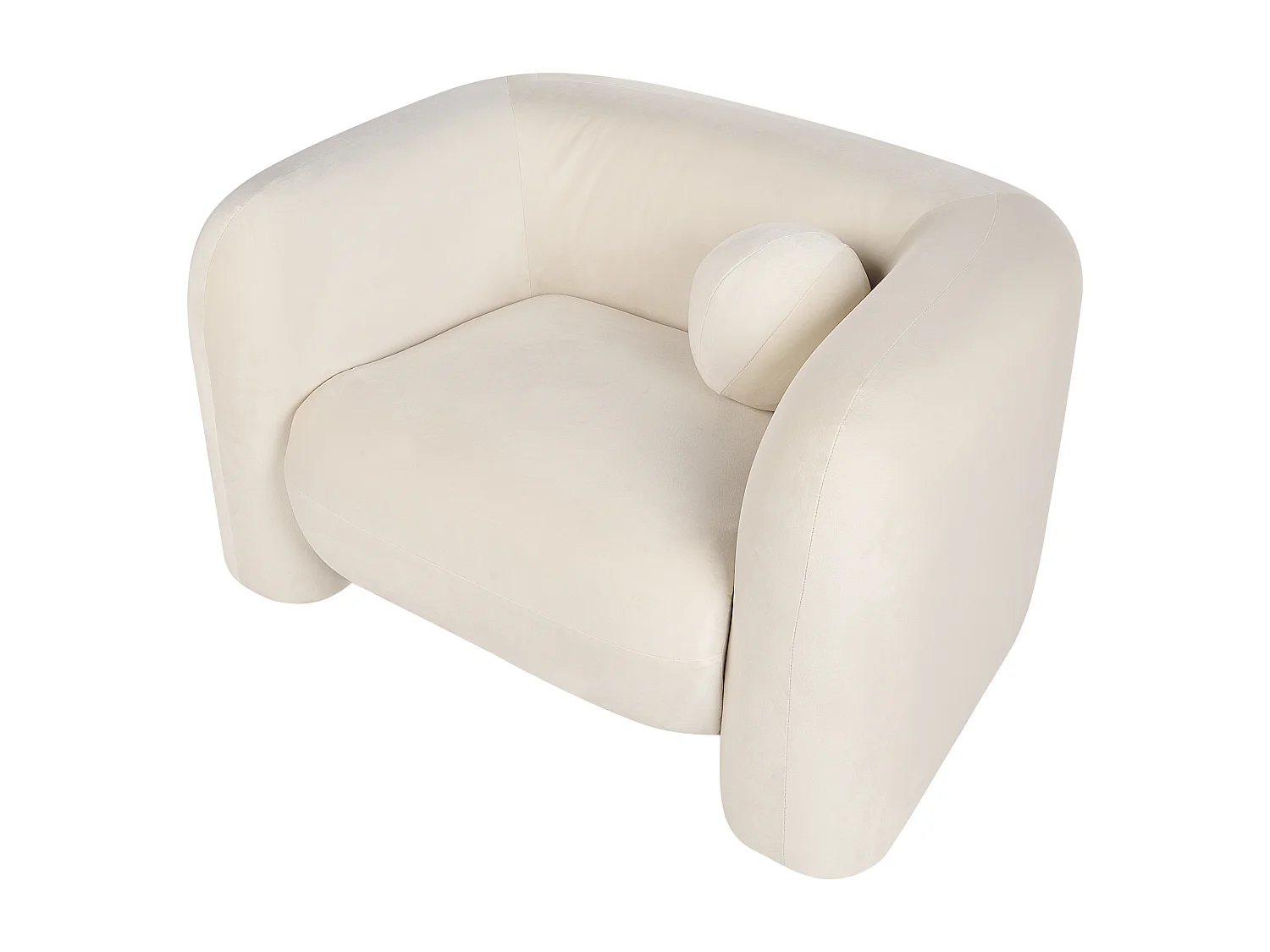 Fauteuil LEIREN Velours Blanc cassé