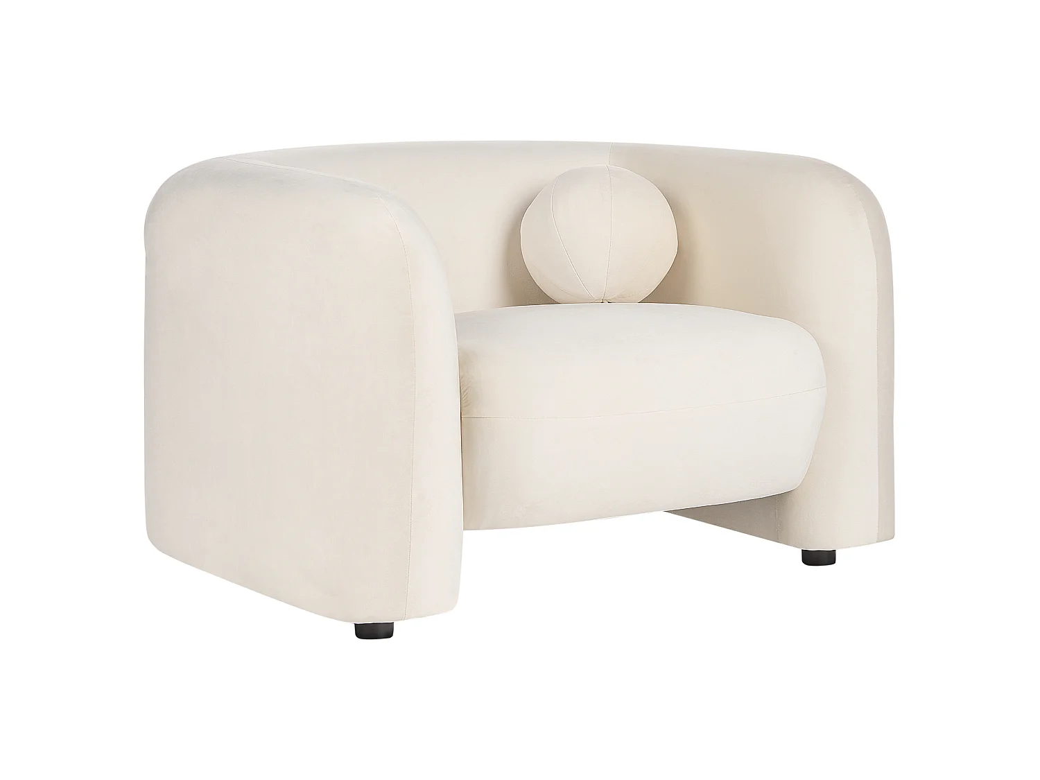 Poltrona LEIREN Veludo Branco creme