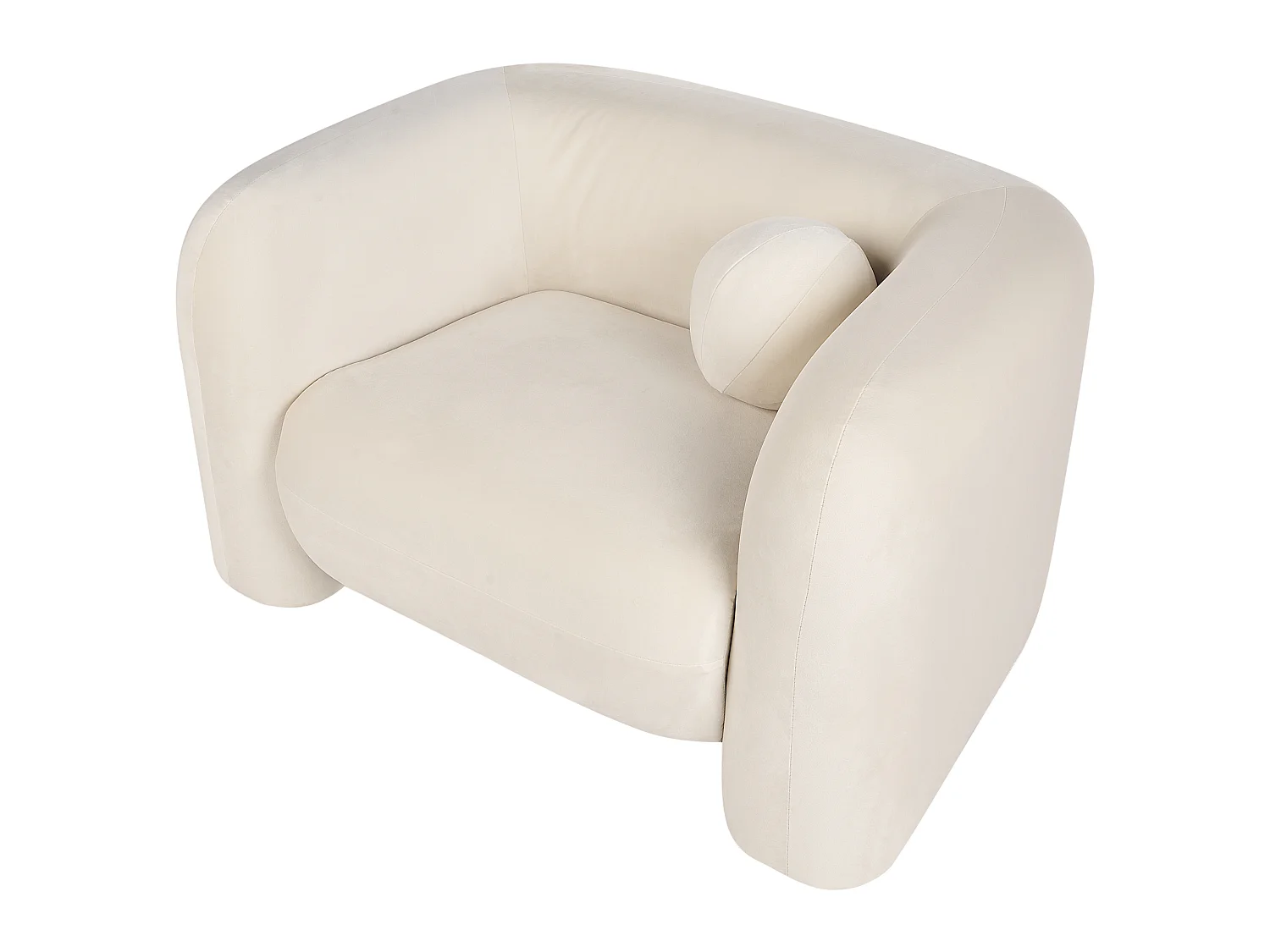 Poltrona LEIREN Veludo Branco creme