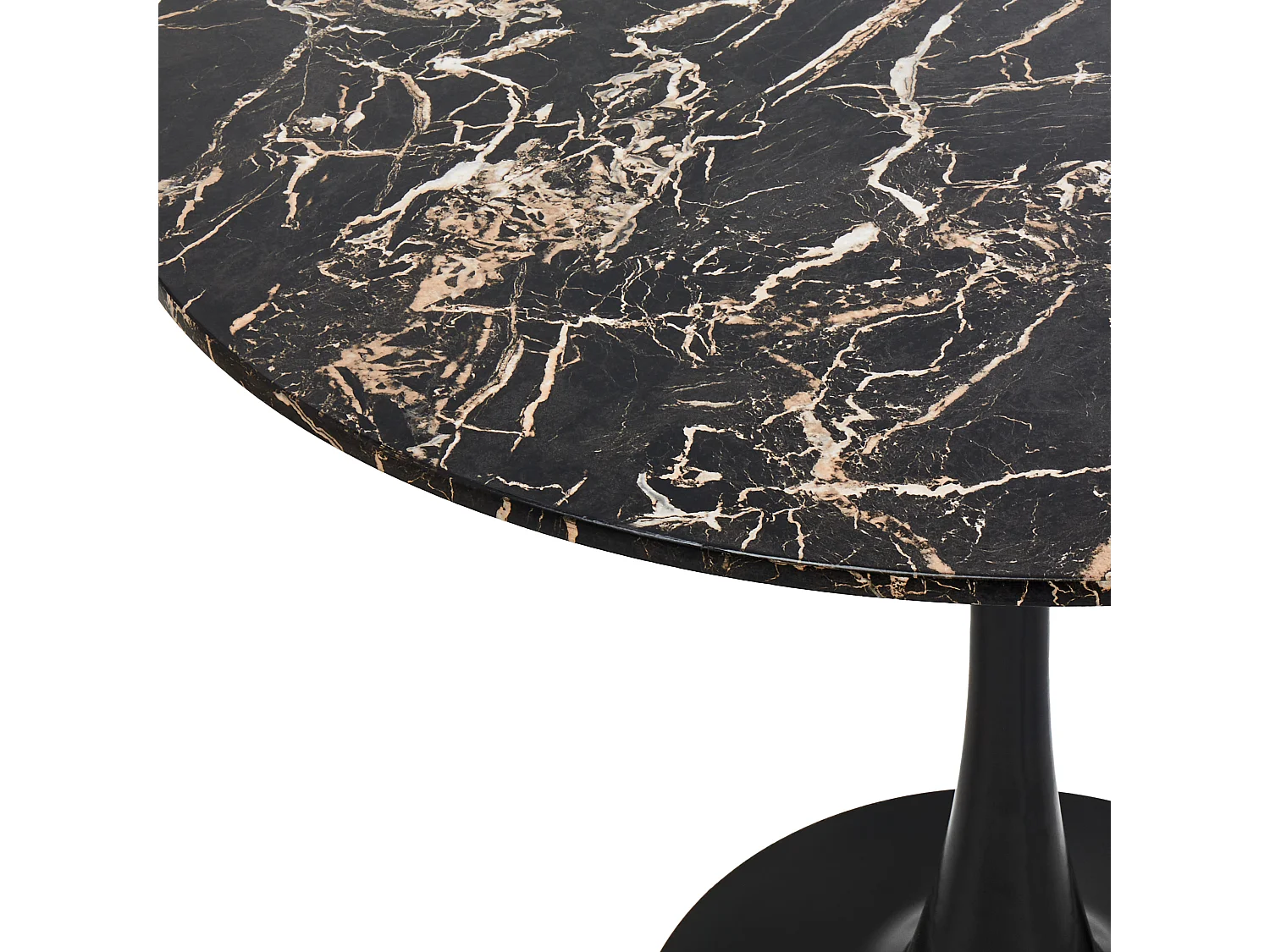 Esstisch BOCA Schwarz / Gold 90 cm 90 cm