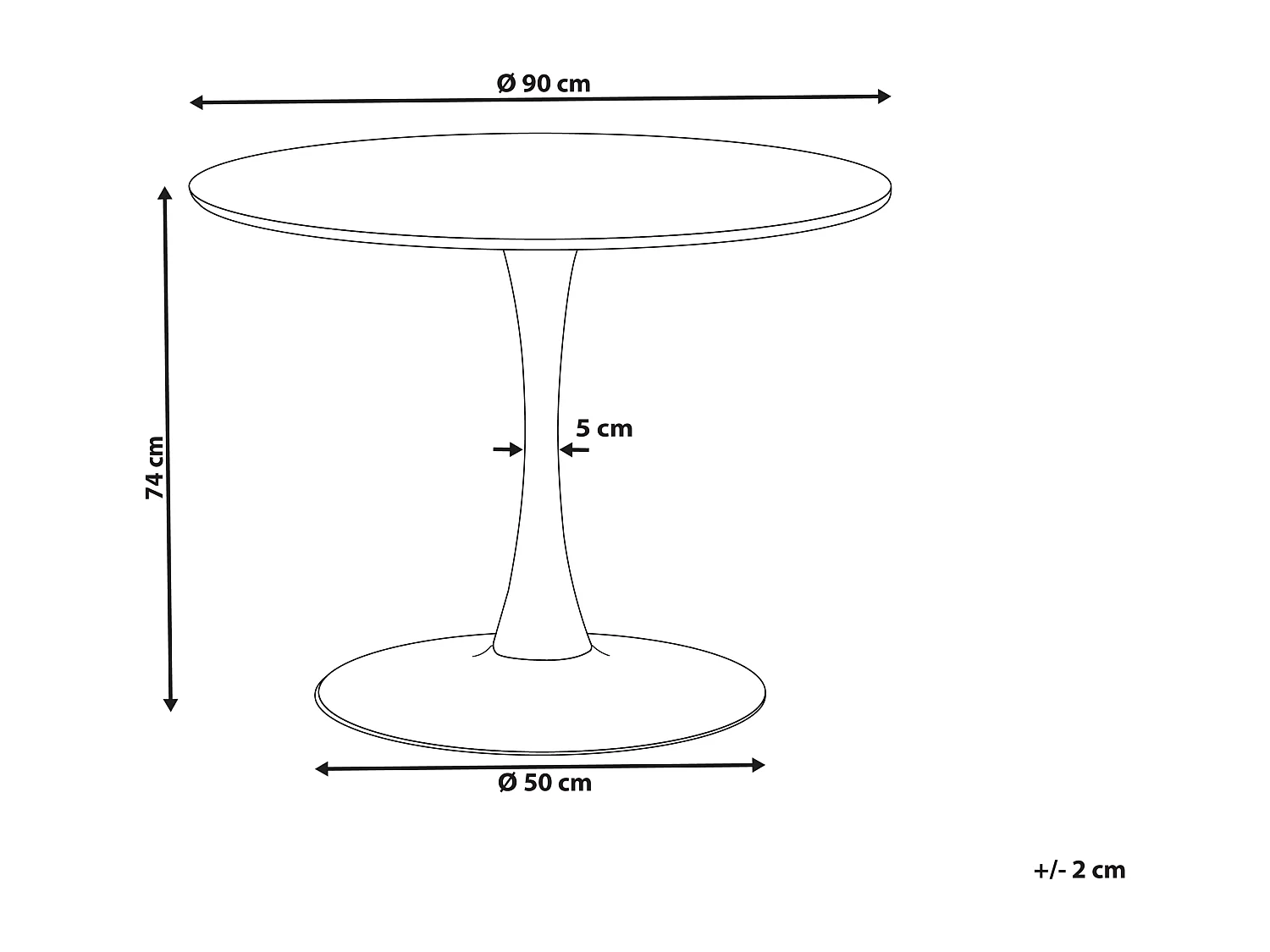 Table de repas BOCA Marbre noir 90 cm 90 cm