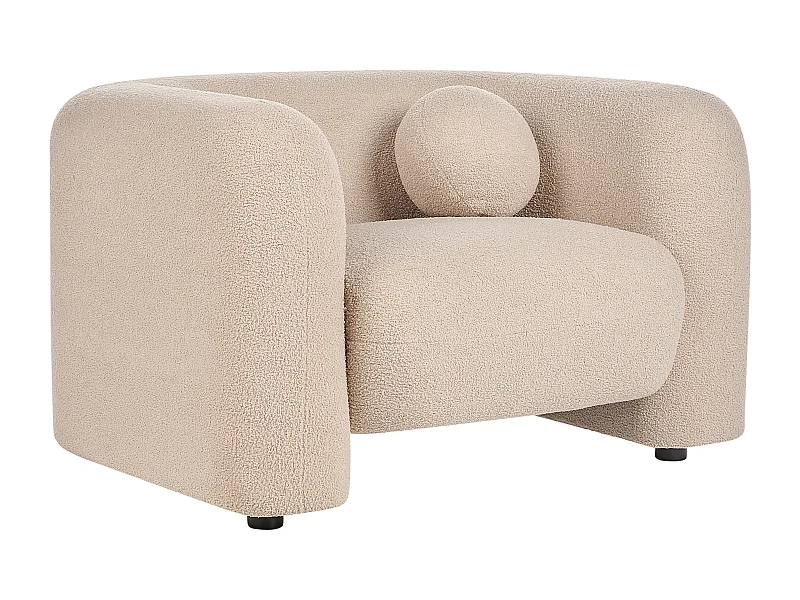 Fauteuil LEIREN Bouclé Beige