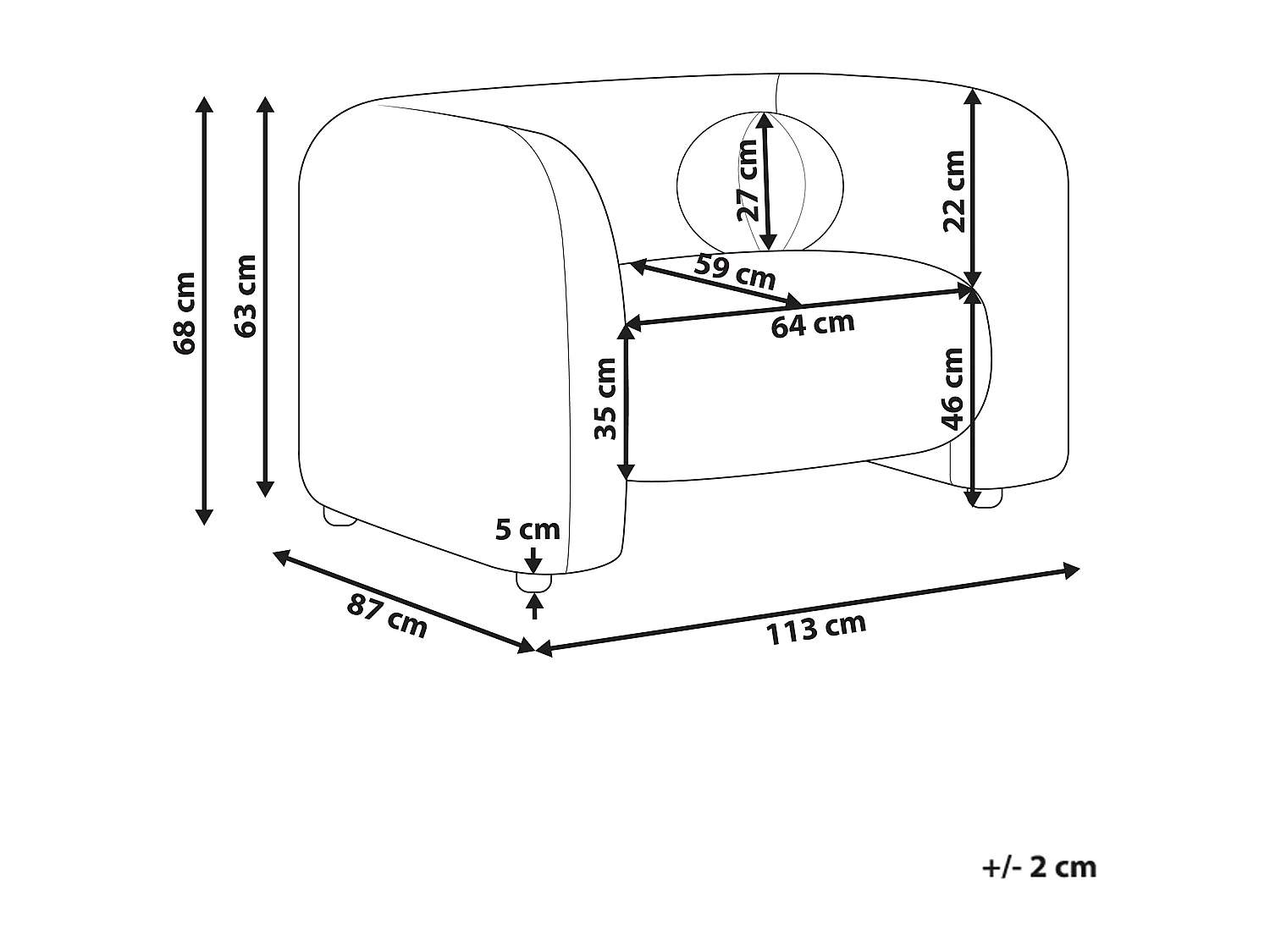 Fauteuil LEIREN Bouclé Beige