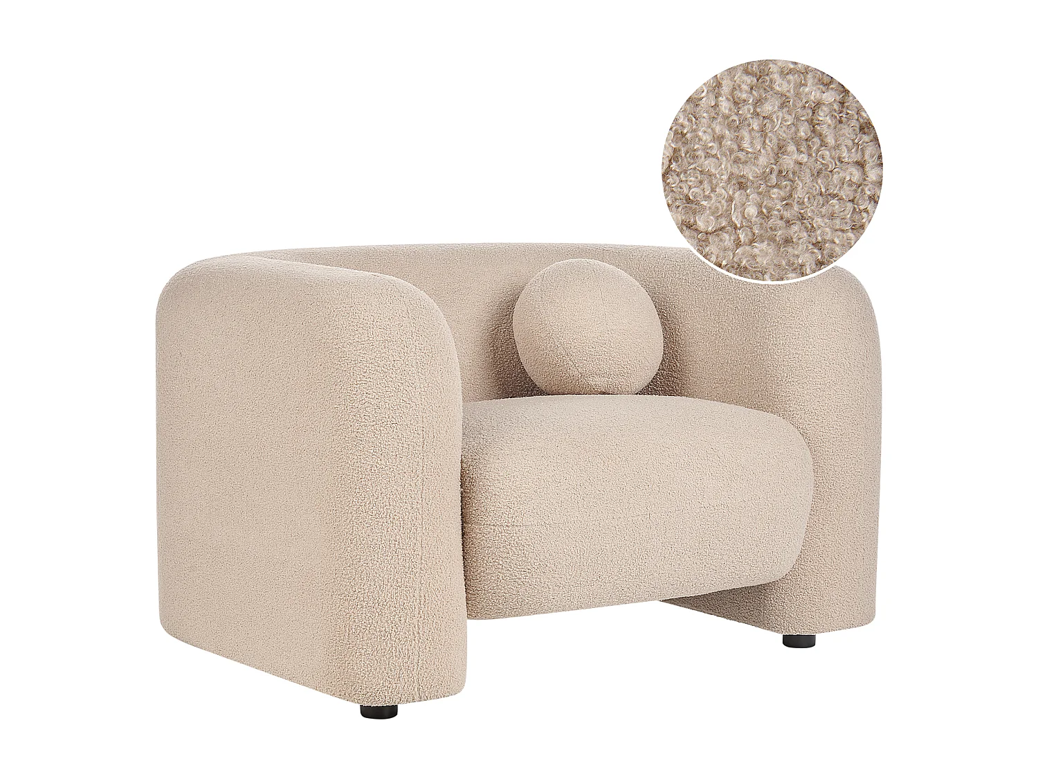 Fauteuil LEIREN Bouclé Beige