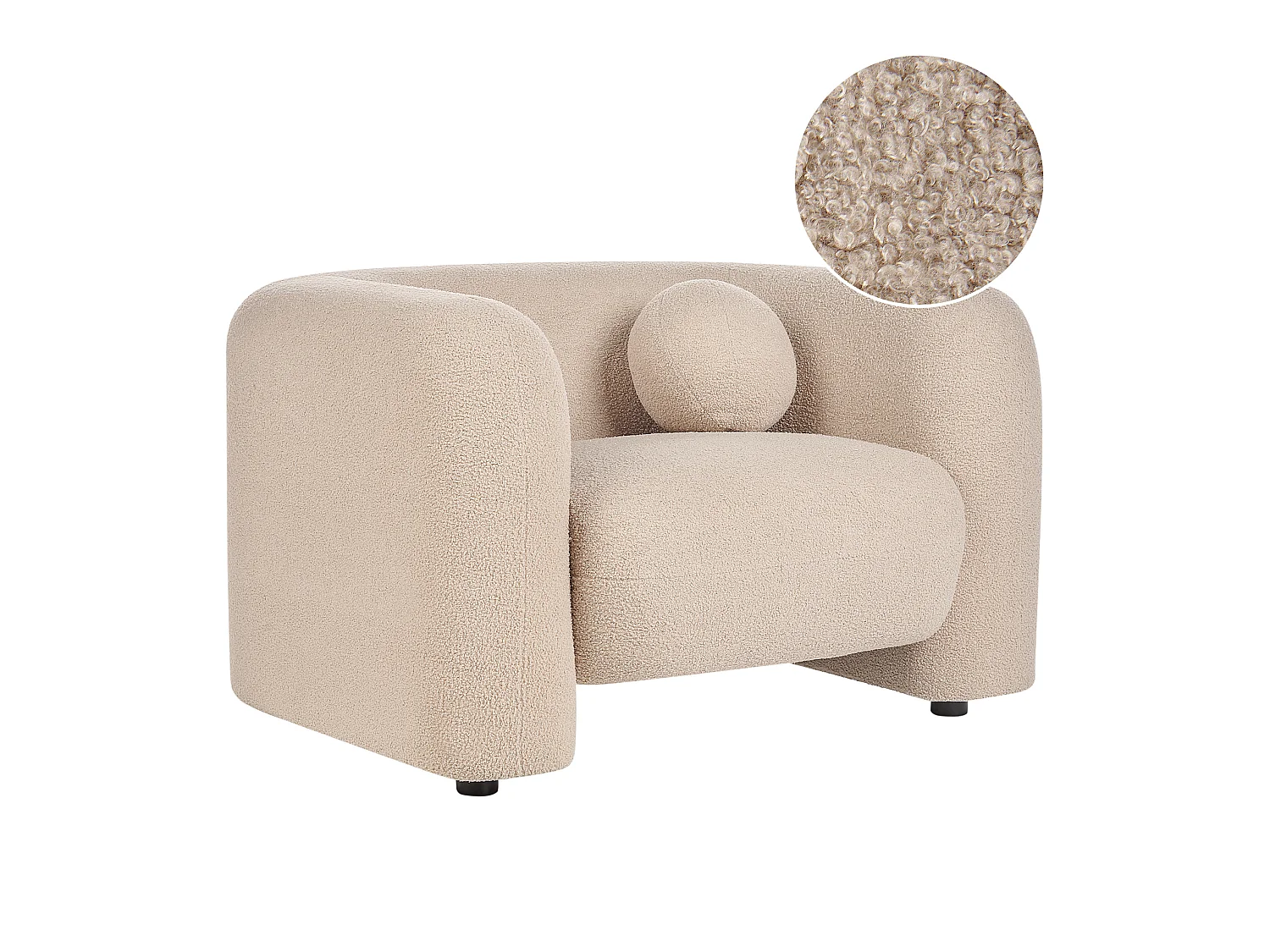 Fauteuil LEIREN Bouclé Beige