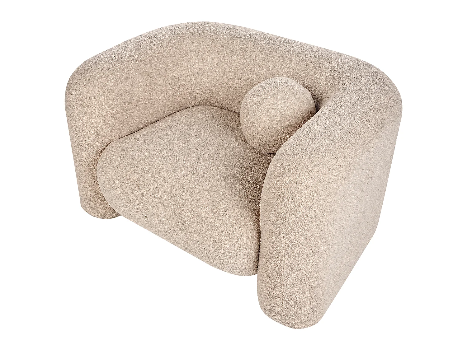 Fauteuil LEIREN Bouclé Beige
