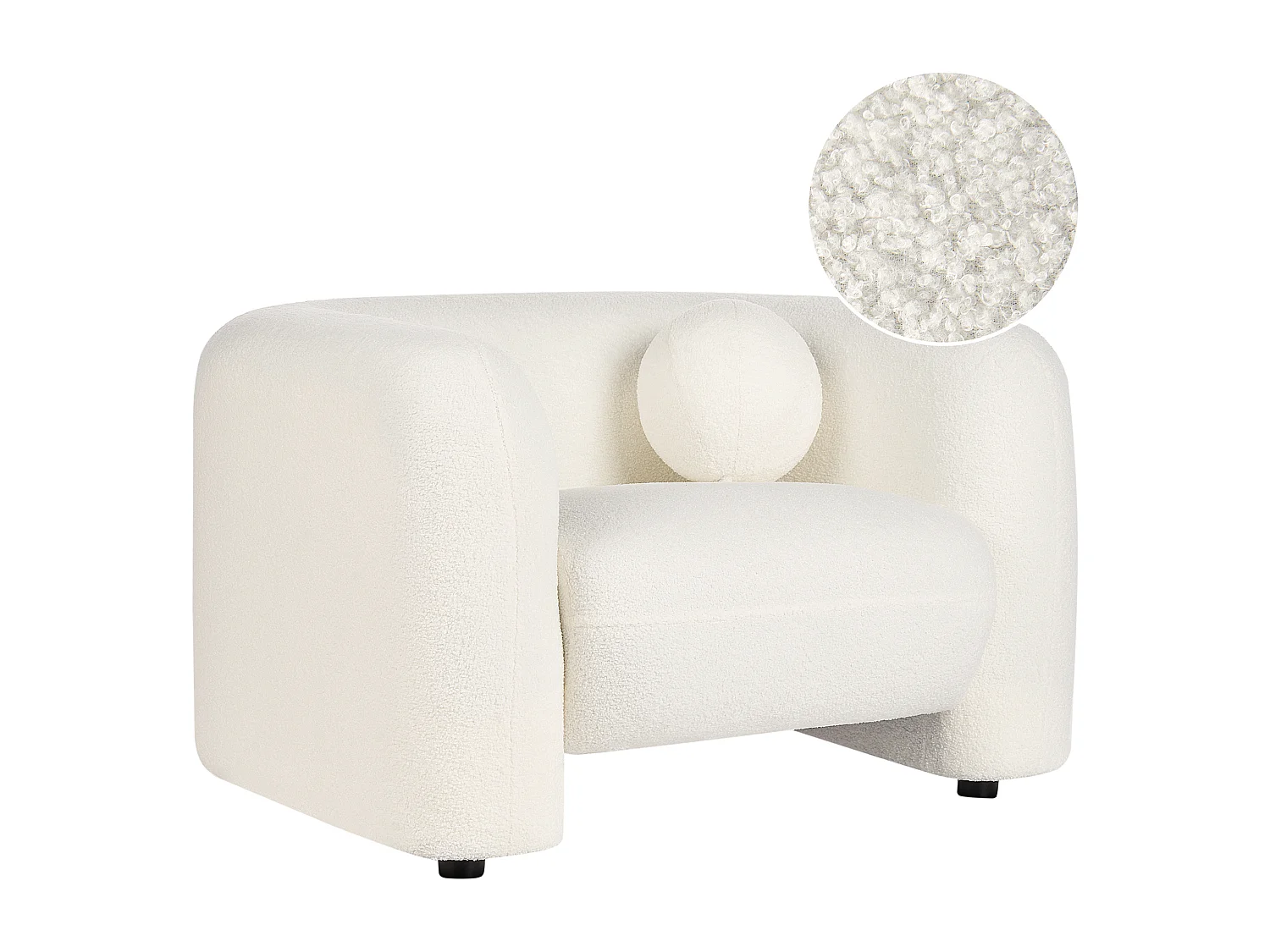 Fauteuil LEIREN Bouclé Blanc