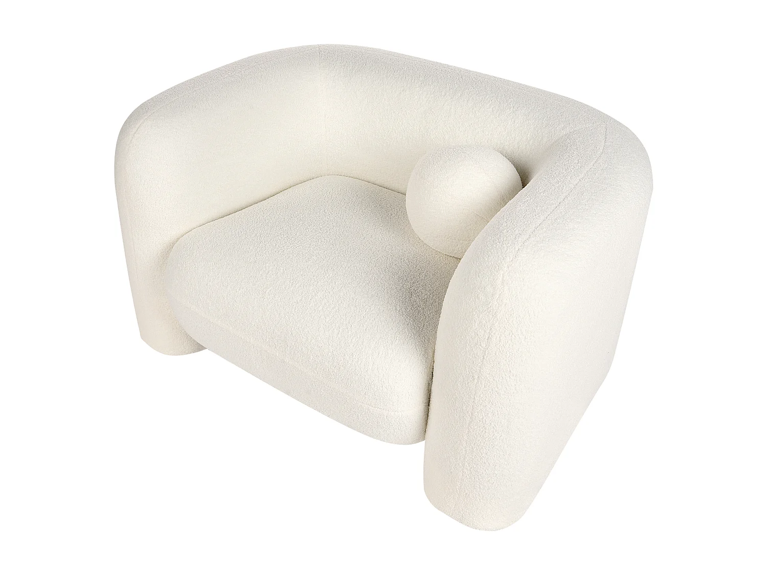 Fauteuil LEIREN Bouclé Blanc
