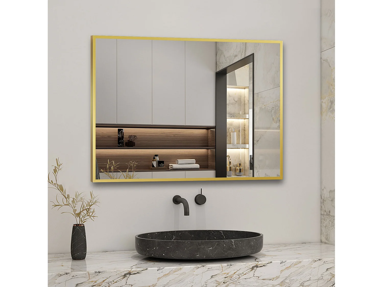Ensemble meuble de salle de bains 60cm vasque + colonne + miroir,chêne