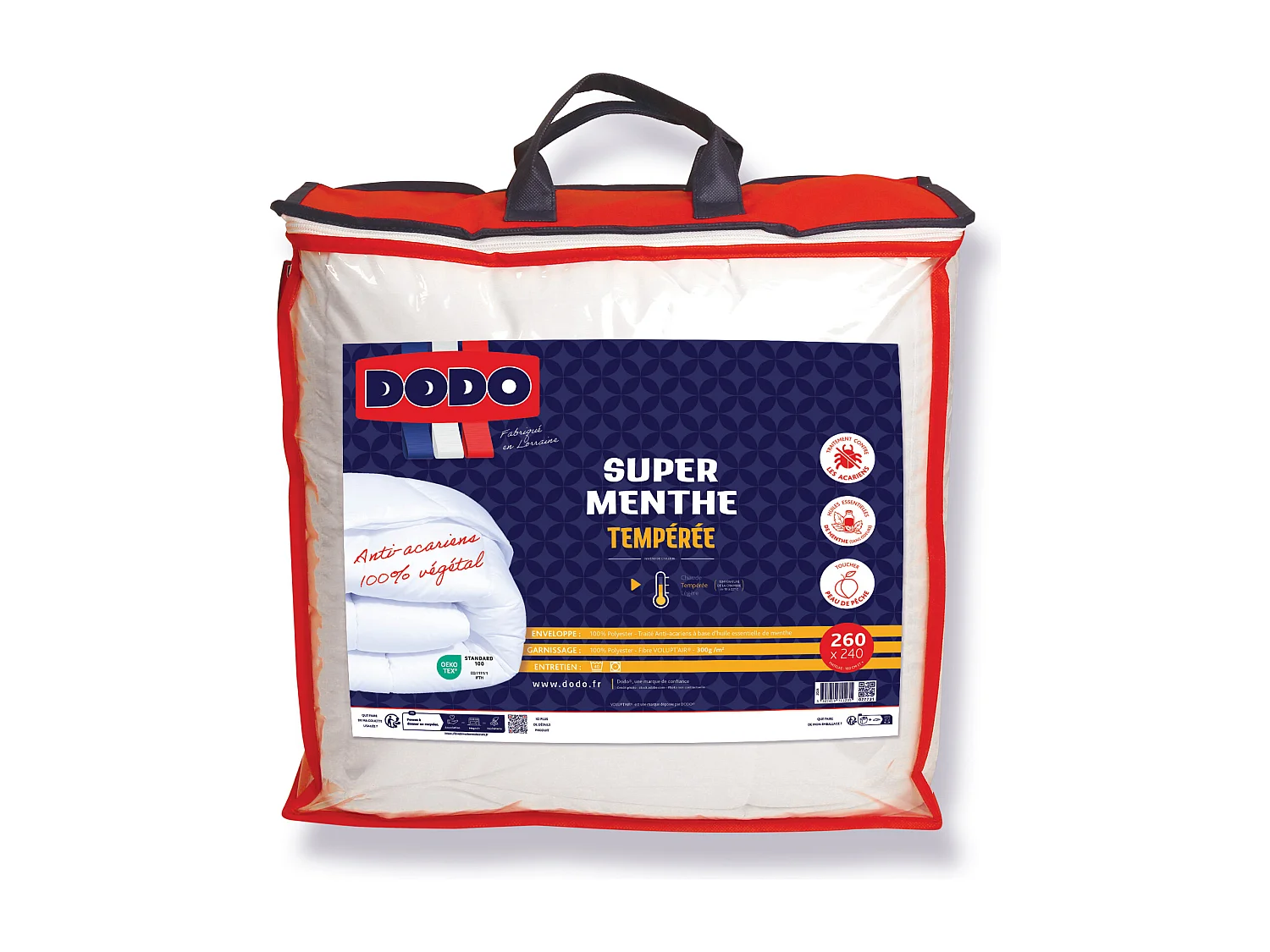 Bettdecke DODO mit natürlichem Milbenschutz - 240 x 260 cm - MENTHOL PROTECT