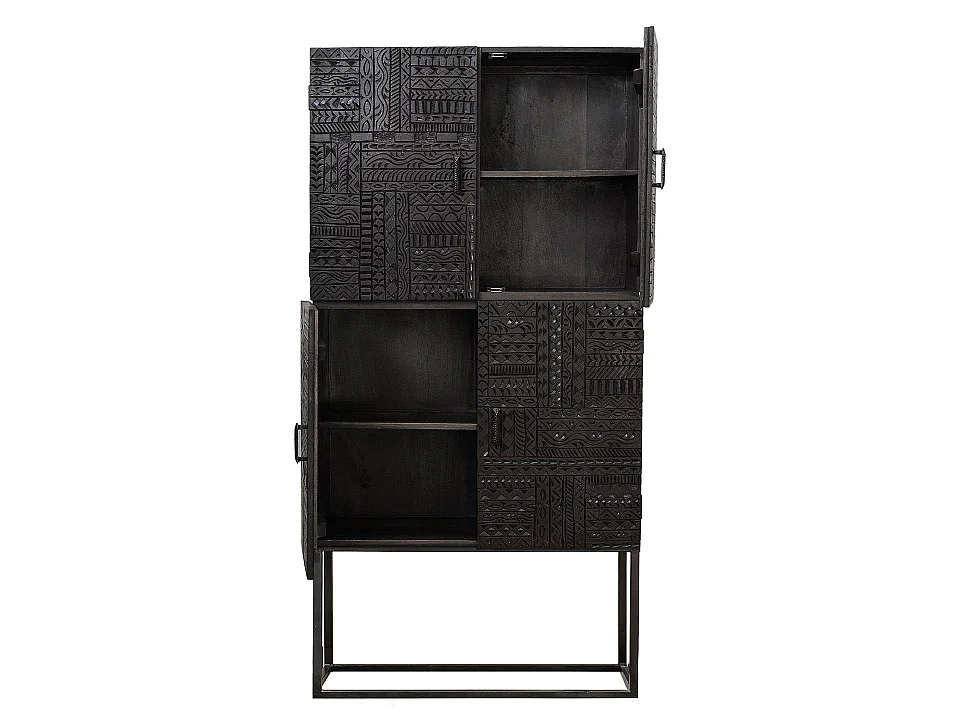 Armoire en bois de manguier 90 cm, style ethnique - 176 x 90 x 40
