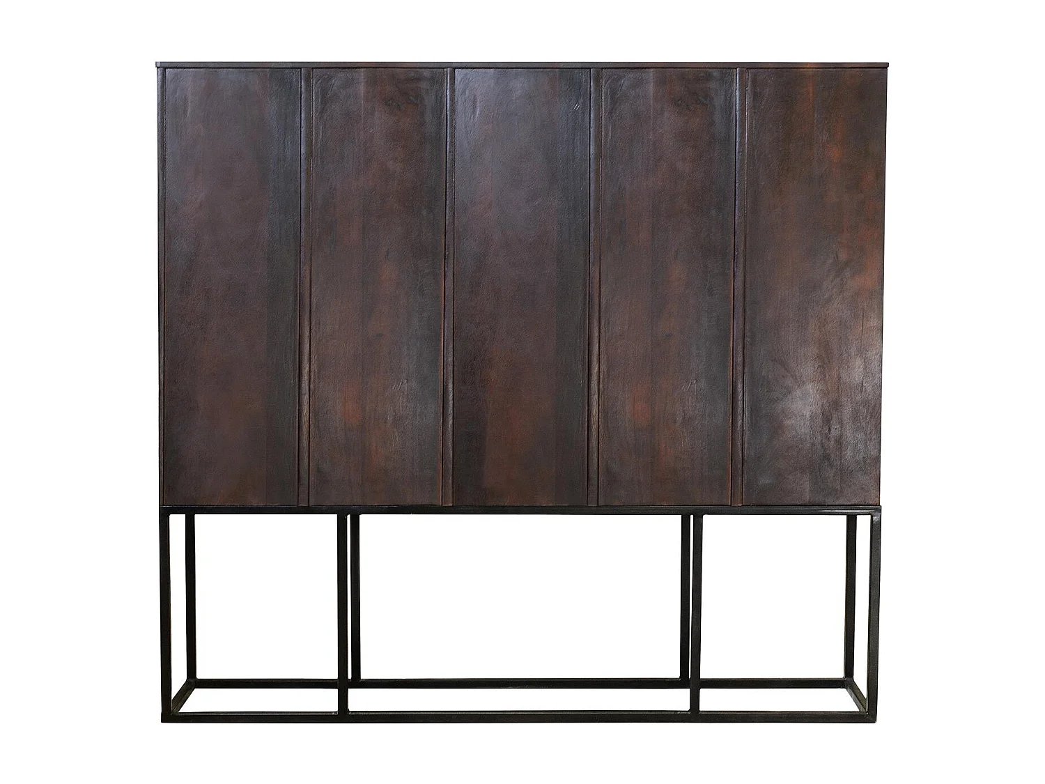 Vitrine en bois de manguier et pieds en métal