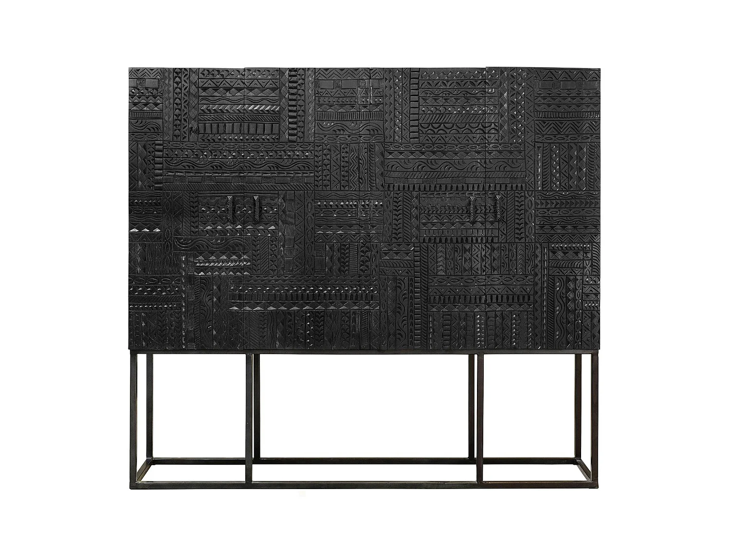 Armoire en bois de manguier 180 cm, style ethnique - 160 x 180 x 40
