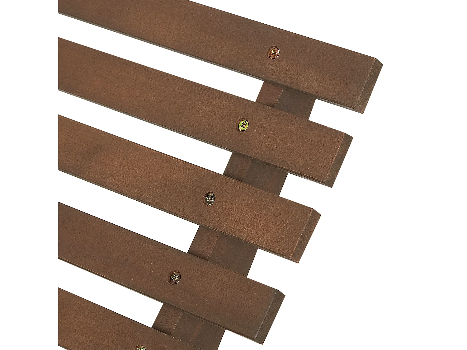 Gartenliege Akazienholz dunkler Holzfarbton Auflage blau geschwungen Brescia