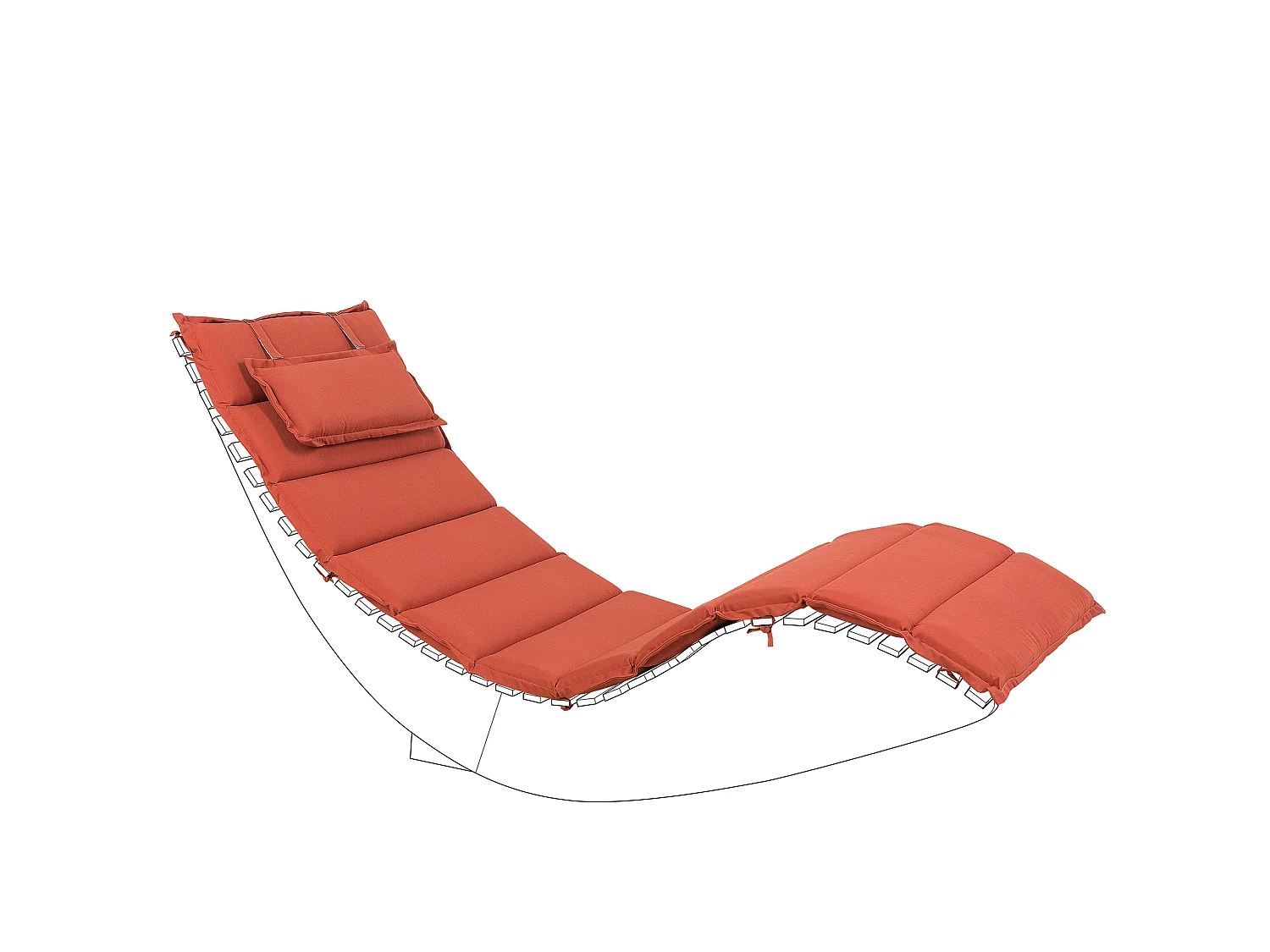 Lettino Prendisole con Cuscino BRESCIA Legno d'acacia Rosso