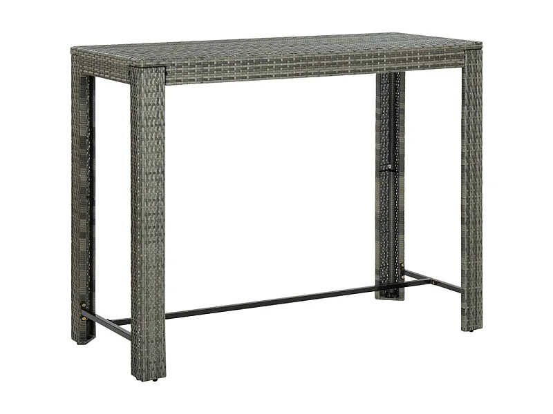 Table de bar de jardin Gris 140,5x60,5x110,5 cm Résine tressée