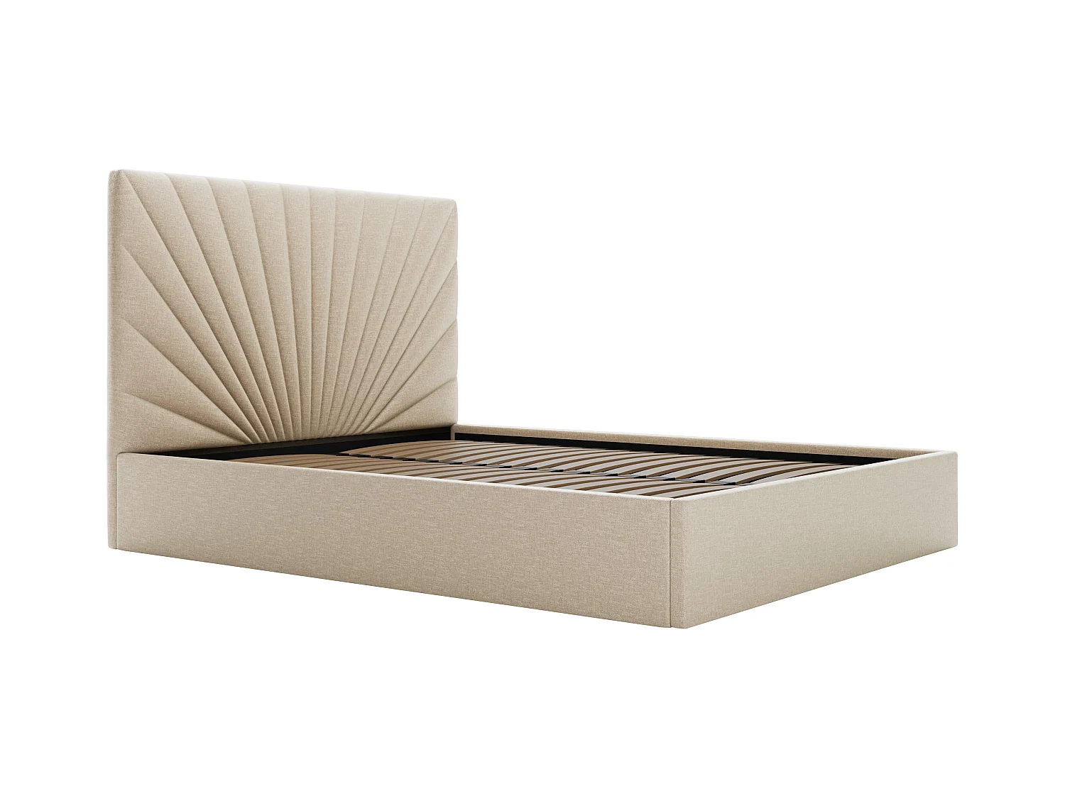 Bed met opbergruimte 180 x 200 cm - Stof - Beige + matras - RILIODA van Pascal Morabito