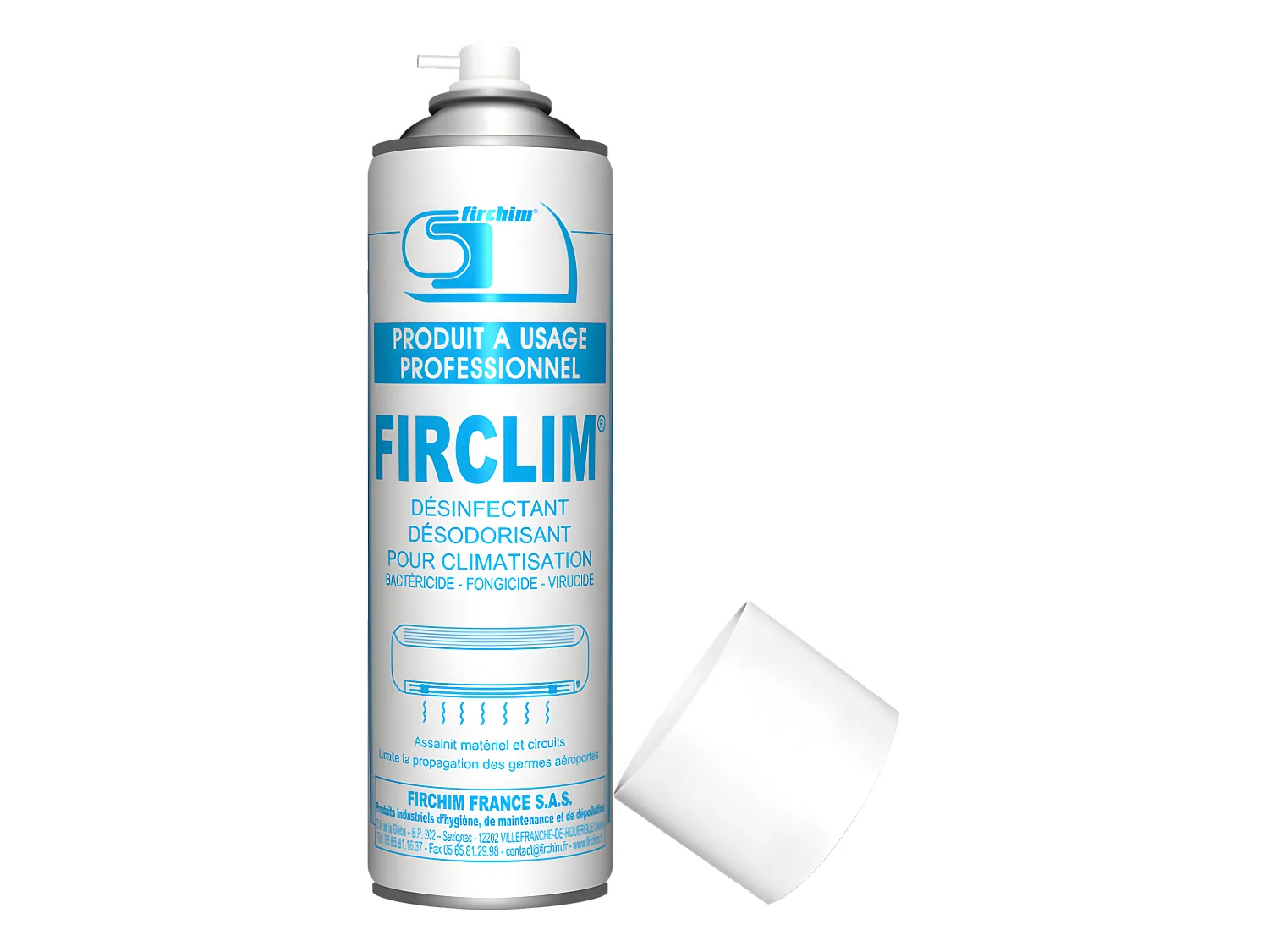 FIRCHIM   Firclim   Spray anti bactErien, nettoyant, aErosol pour clim (500ml)