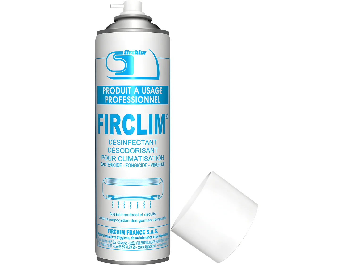FIRCHIM   Firclim   Spray anti bactErien, nettoyant, aErosol pour clim (500ml)