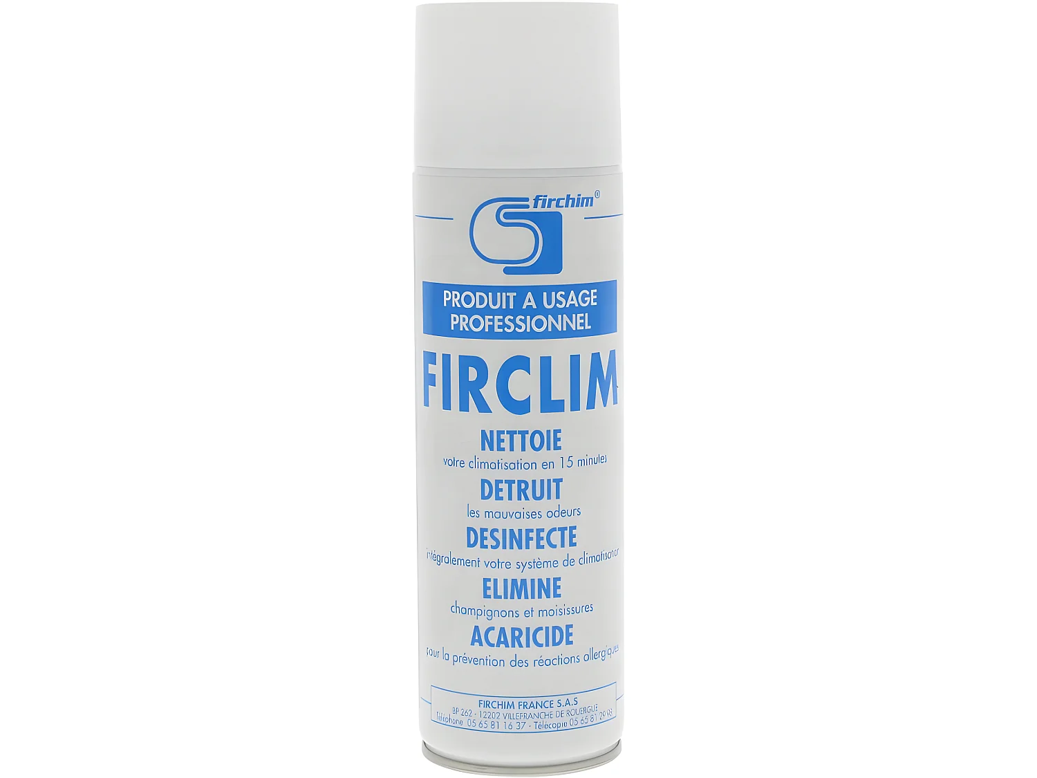 FIRCHIM   Firclim   Spray anti bactErien, nettoyant, aErosol pour clim (500ml)