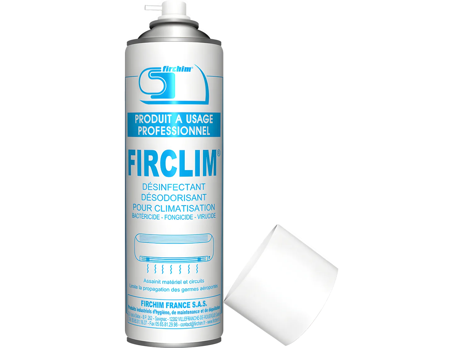 FIRCHIM   Firclim   Spray anti bactErien, nettoyant, aErosol pour clim (500ml)