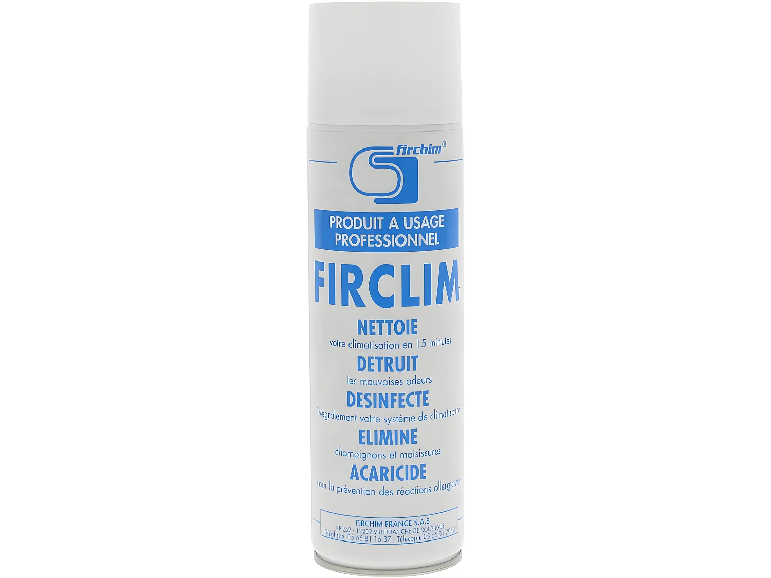 FIRCHIM   Firclim   Spray anti bactErien, nettoyant, aErosol pour clim (500ml)