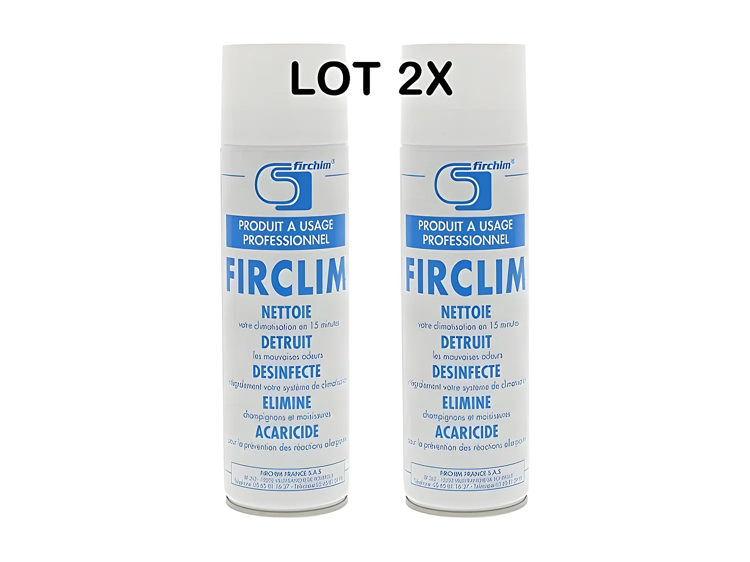 FIRCHIM   Firclim   2 sprays anti bactErien, nettoyant, aErosol pour clim   500ml