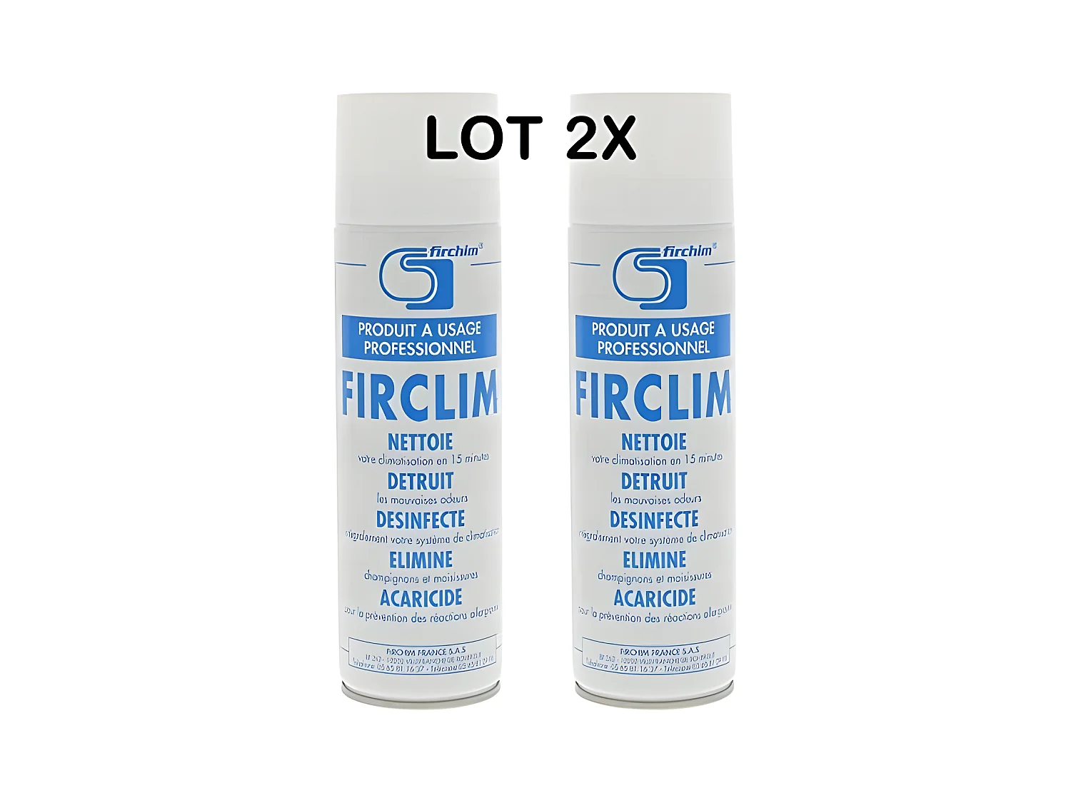 FIRCHIM   Firclim   2 sprays anti bactErien, nettoyant, aErosol pour clim   500ml