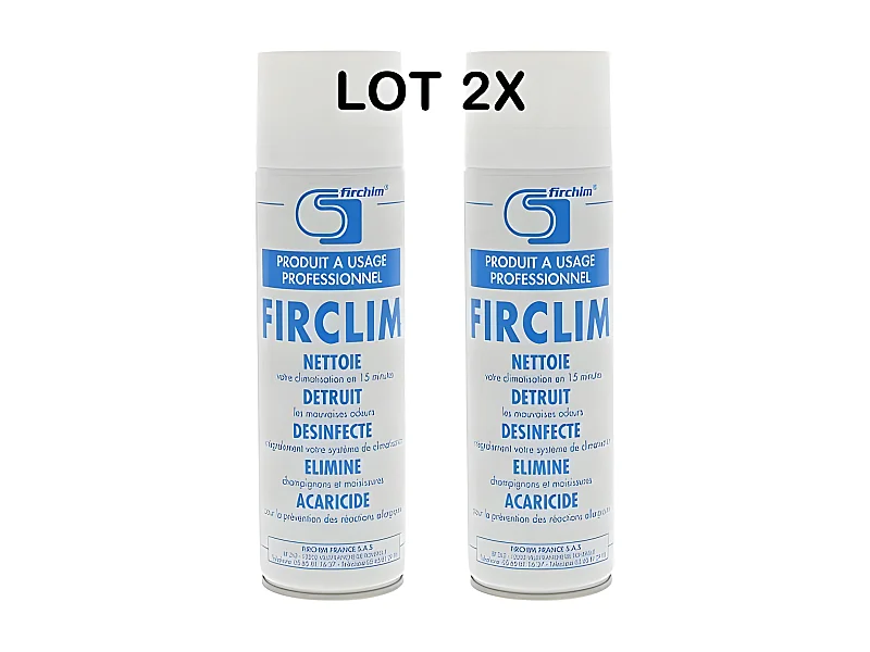 FIRCHIM   Firclim   2 sprays anti bactErien, nettoyant, aErosol pour clim   500ml