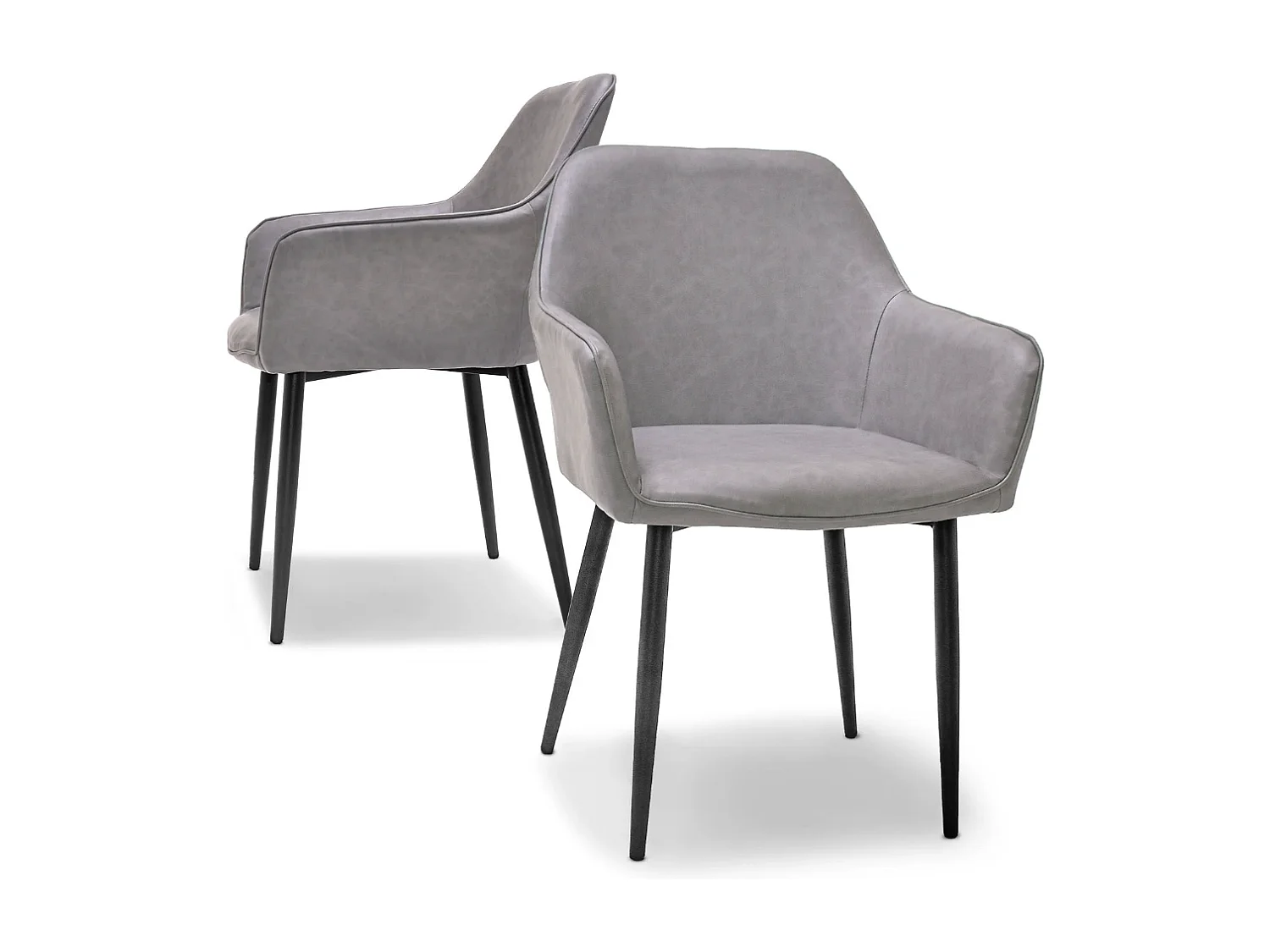 Milano - Set Di 2 Sedie In Leatherette Grigio Antracite