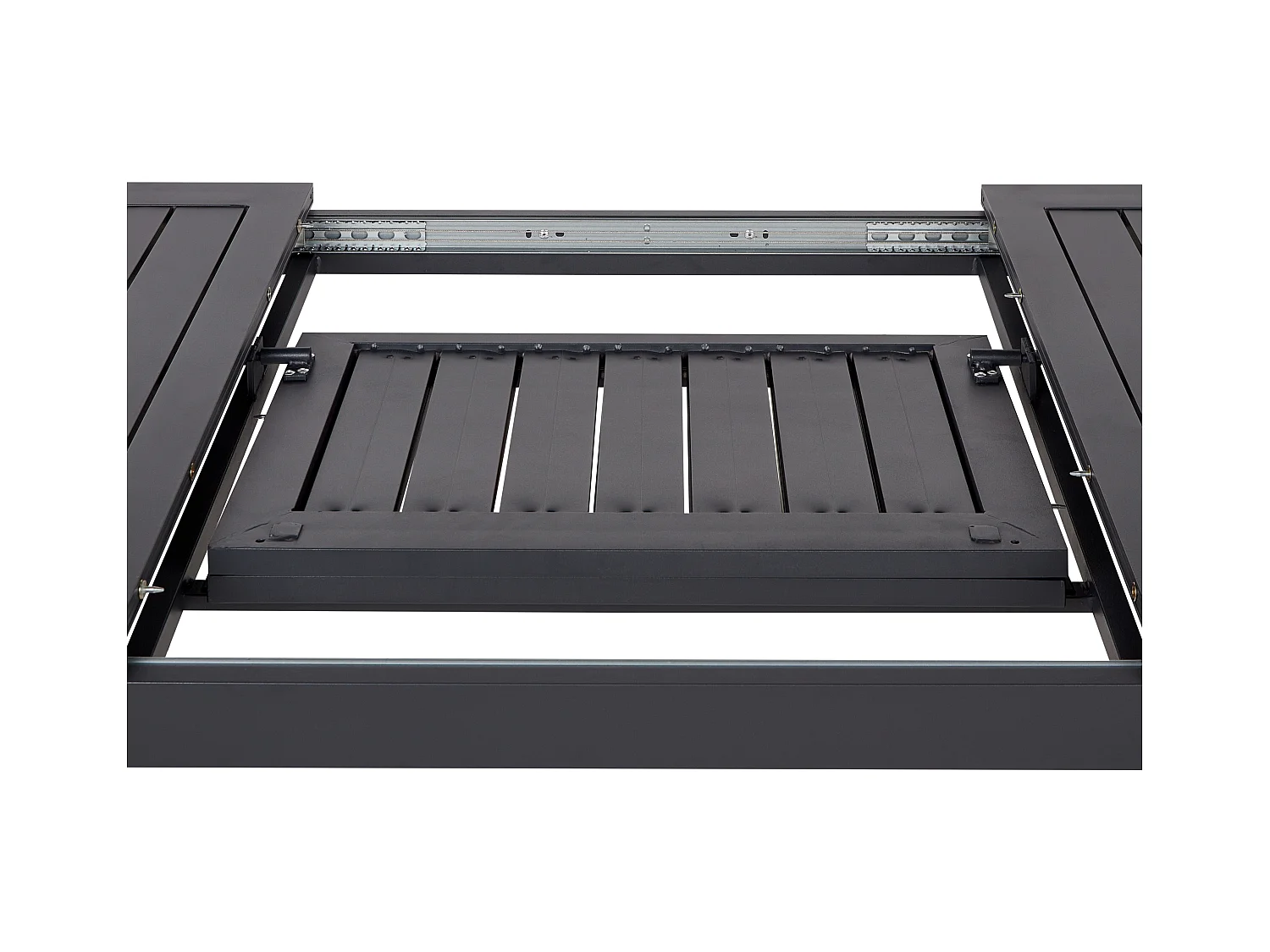 Ausziehbarer Gartentisch SKALOMA 180/240 cm 90 cm Metall Dunkelgrau