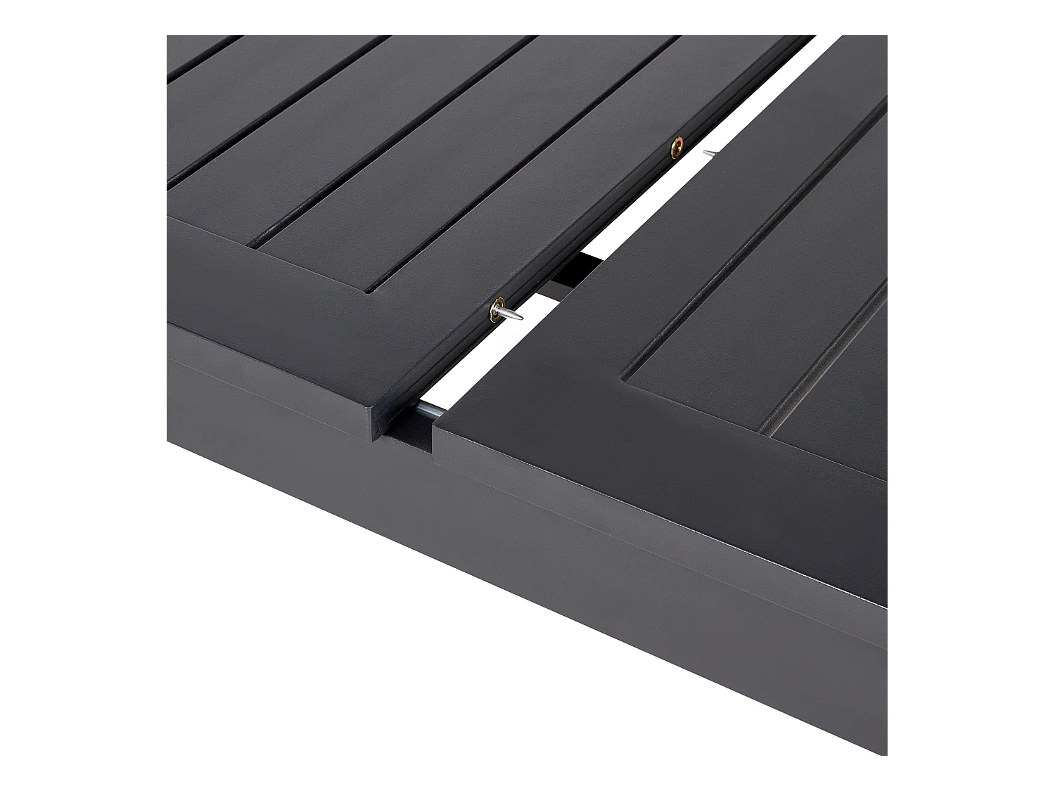 Ausziehbarer Gartentisch SKALOMA 180/240 cm 90 cm Metall Dunkelgrau