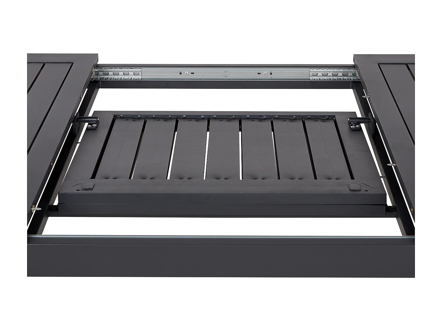 Mesa de refeição de jardim extensível SKALOMA 180/240 cm 90 cm Metal Cinzento escuro